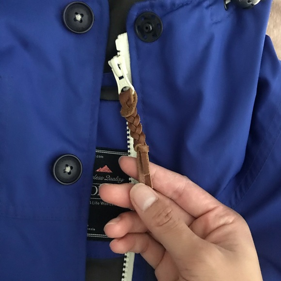 holden cobalt blue rain jacket w/ leather details - Picture 4 of 5